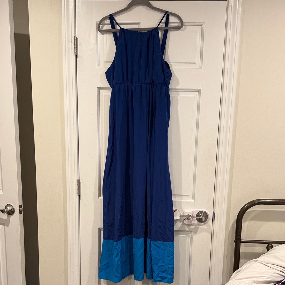 Blue Maxi Dress with Straps